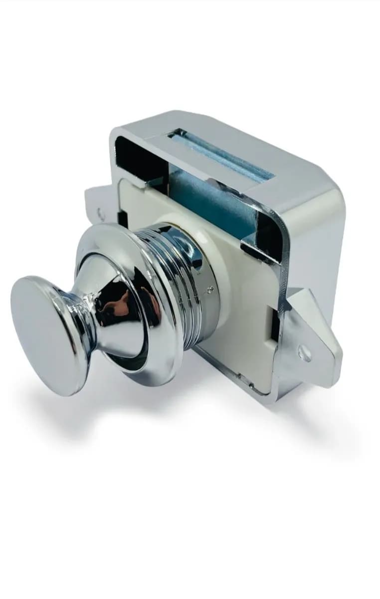 Basçek Karavan Tekne Dolap Çekmece Kilit 26mm Büyük Boy( Parlak Krom