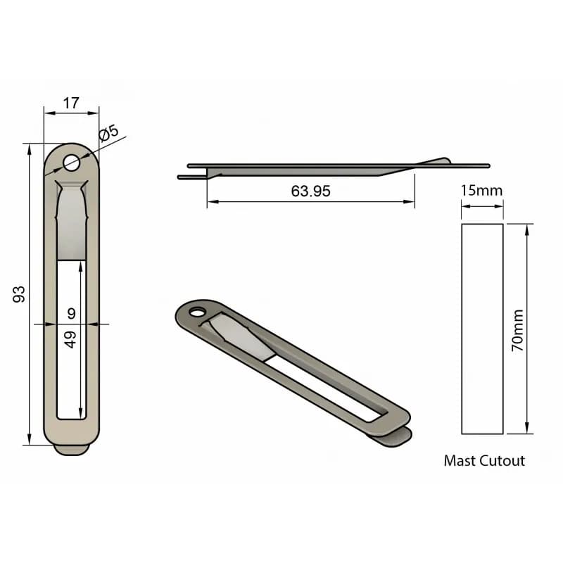 Z-SPARS - HALYARD EXIT (SMALL) - STAINLESS STEEL