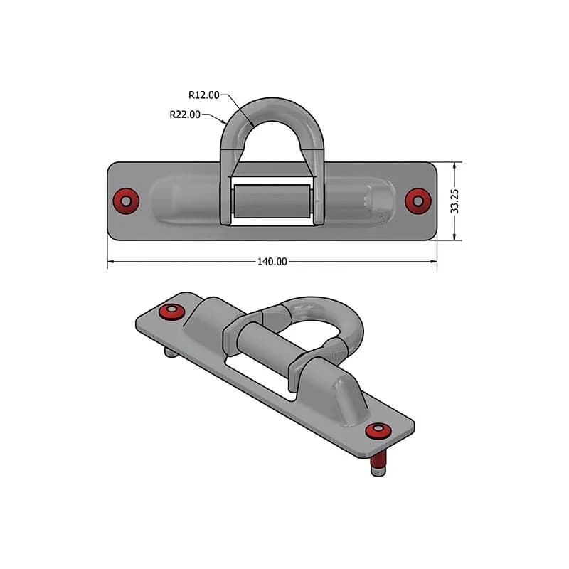 Z-SPARS - MAINSHEET BOOM BAIL SLIDER (FOR Z690-Z692 BOOM)-140 x 34 MM