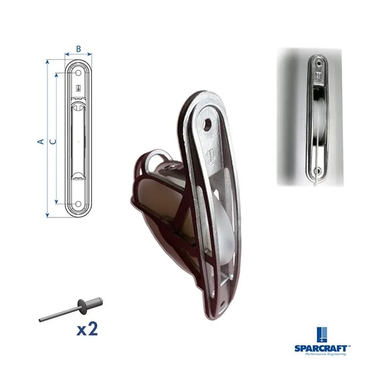 SPARCRAFT - SINGLE S/S SHEAVE BOX Ø60, CPLT RIVETS FIXATION