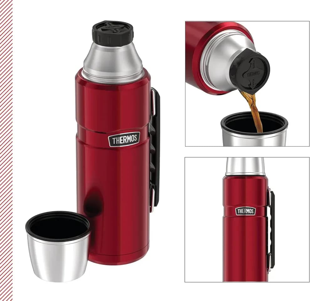 THERMOS STAINLESS STEEL DOUBLE WALL 1.2L KIRMIZI