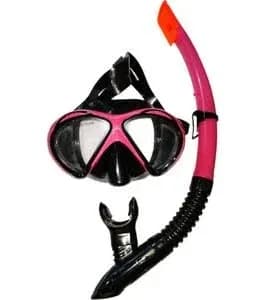 TUSA PEMBE SİYAH MASKE ŞNORKEL SET