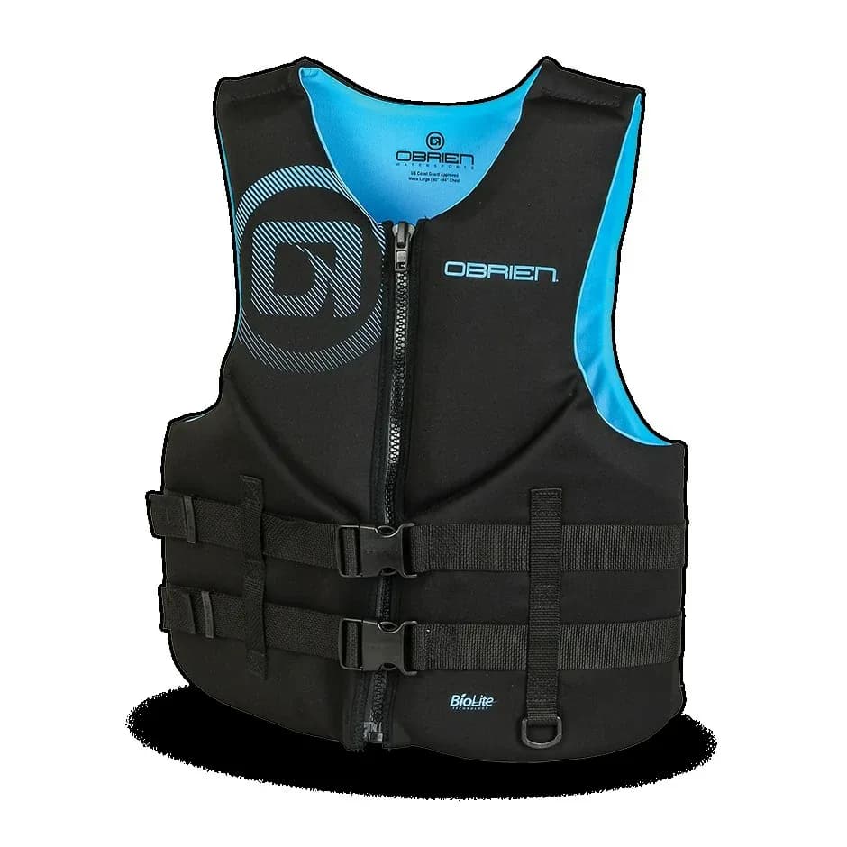 BEDEN: M (OBRIEN VEST MENS TRADITIONAL BLACK/CYAN)